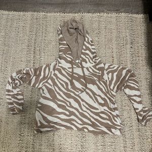 zebra cropped hoodie